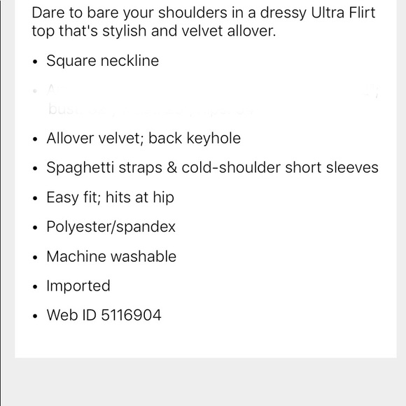 🇺🇸🇺🇸🇺🇸Velvet Cold Shoulder Top 😍💖 - Picture 7 of 8